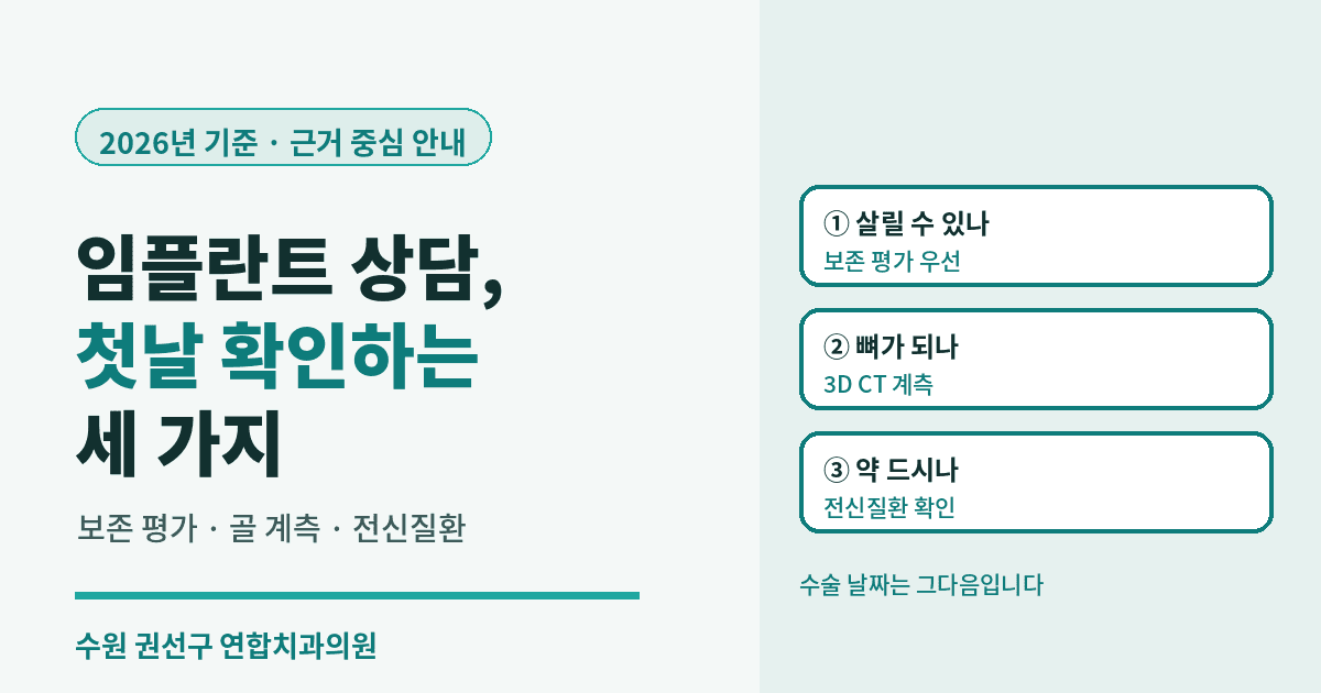 탑동 임플란트 상담 전 확인사항, 수술 날짜보다 먼저 볼 세 가지 (2026년 기준)